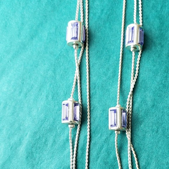 2/10$ Coldwater Creek missing one stone silver tone and purple necklace - Picture 3 of 7